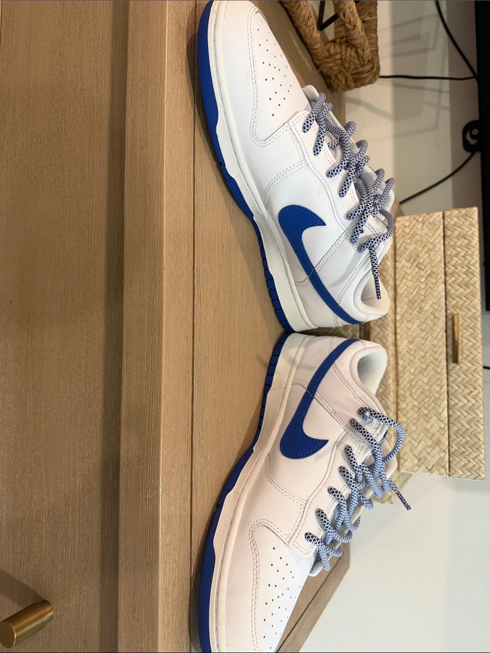 Nike Men’s Dunk White & Blue Low-Top Sneakers